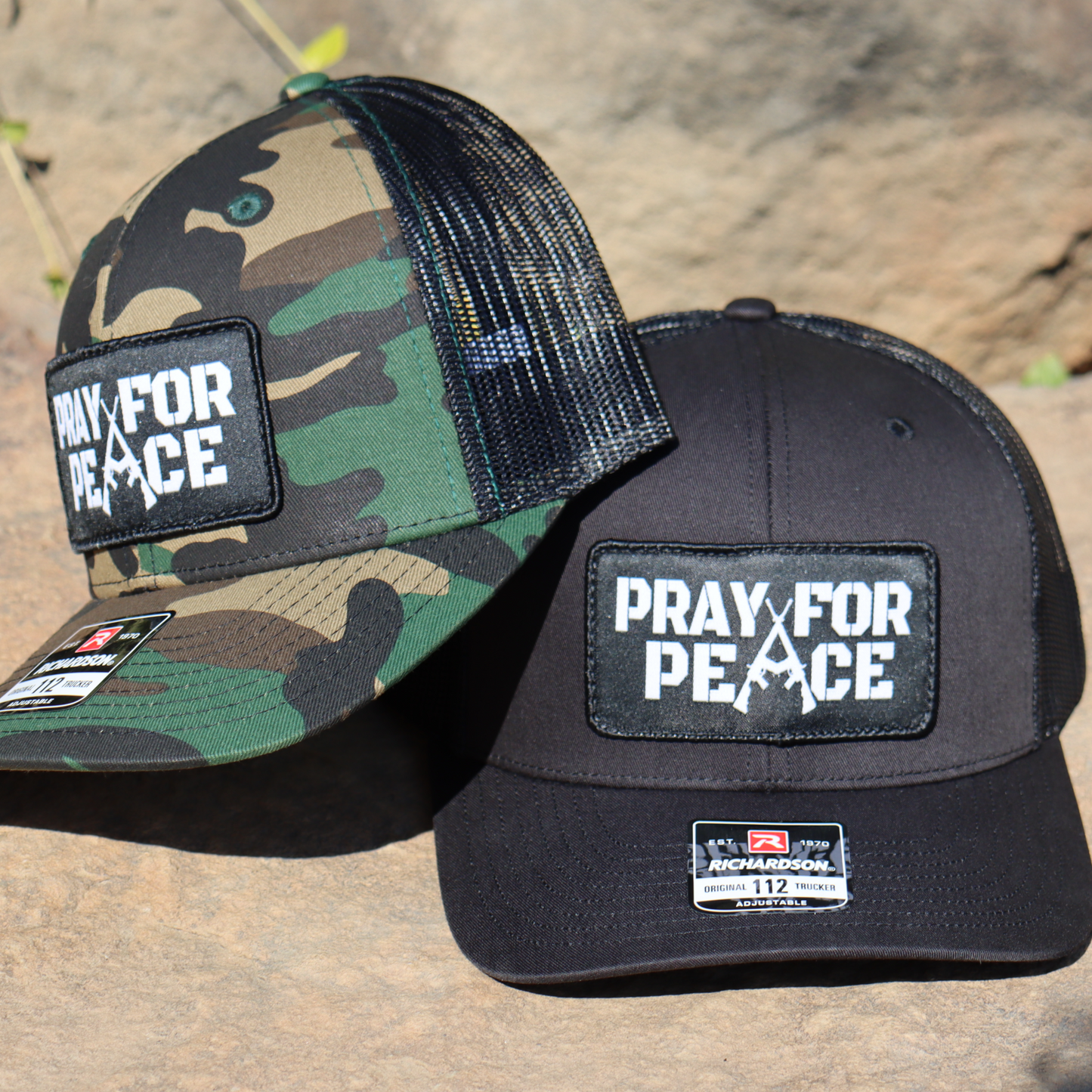 Pray For Peace Hat (Trucker Snapback) - Camo