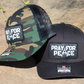 Pray For Peace Hat (Trucker Snapback) - Black