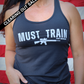 Must Train Tank - Black w/Grey Print