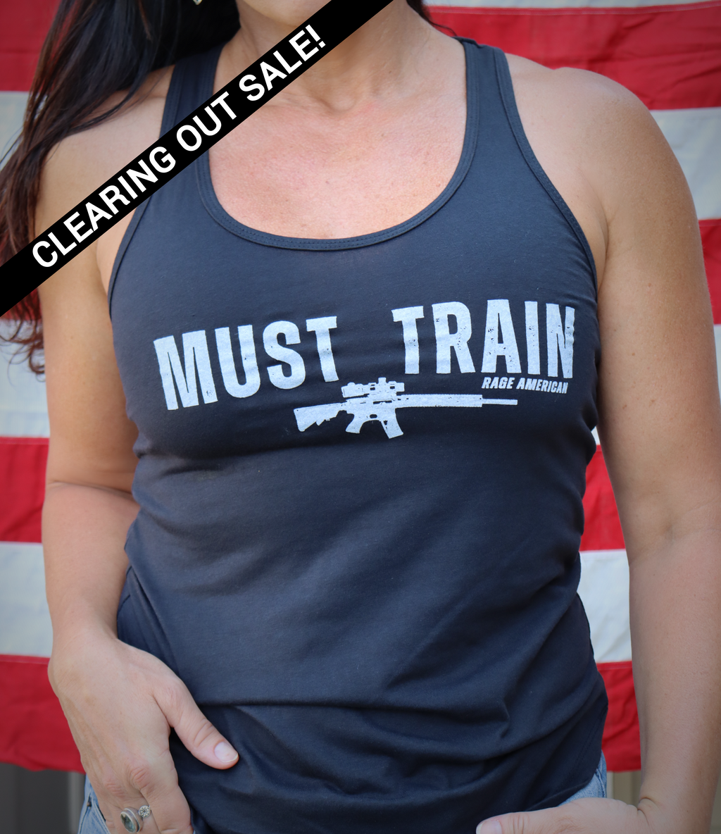 Must Train Tank - Black w/Grey Print